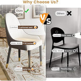 Montary 7 Piece Modern Dining Table Chairs Set of 6, Round 53" D Faux Marble