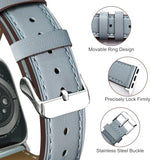 Premium Italy Leather Bands Compatible with Apple Watch Band 40mm 38mm 41mm 42mm 44mm 45mm 46mm 49mm Women Men, Leather Smartwatch Replacement Straps for iWatch Series Ultra SE 11 10 9 8 7 6 5 4 3 2 1