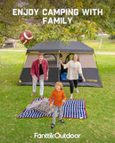 FanttikOutdoor Zeta C8 Pro Max Instant Cabin Tent 8 Person Camping Tent Setup in 60 Seconds with Rainfly & Windproof Portable with Carry Bag for Family Camping & Hiking, Upgraded Ventilation, Khaki