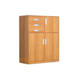 b89PvQuQt Office Cabinet Multifunctional Office File Cabinet with Lock Large Capacity Three-Drawer Data Storage 1 Iron Household(Natural)