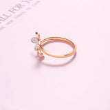 Carleen 18k Solid Rose Gold 0.105ct Diamond Butterfly Open Ring For Women wife her(6)