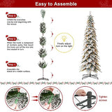 Glitzhome 11ft Prelit Christmas Tree, Artificial Christmas Tree with 700 Warm White Lights