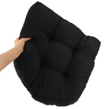 YARNOW Chair Seat Cushion with Fixing Strips Black Polyester 2pcs