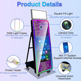 Magic Mirror Photo Booth,32in Interactive Touch Screen Mirror Photo Booth Machine