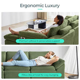 LINSY HOME 109" Modular Couch Modern Boneless Cloud Couch, U Shaped Sofa with Movable Ottomans