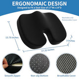 assountgh Seat Cushion &Office Chair Cushion,Lumbar Support Pillow for Office Chair,Ergonomic Memory Foam Non-Slip Office Chair