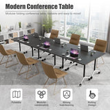 Modular Conference Table,Folding Conference Room Table with Wheels