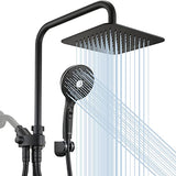 Shower Head Combo, Black 8'' High Pressure Rain/Rainfall Shower Head,5 Ryamen