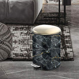 8L Black White Bedroom Marble Trash Can Kitchen Cute Bathroom