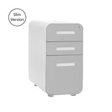 Laura Davidson Furniture Stockpile Slim 3-Drawer Mobile File Cabinet with Lock - Under Desk Metal Filing Cabinet, Legal/Letter File Folders, Wheels & Stationary Feet, Assembled