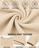 Askdeer Men's Waffle Long Sleeve T-Shirt Casual Lightweight Pullover Tees