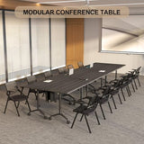 Folding Conference Table, 6 Pack Foldable Rolling Conference Room Tables Meeting Seminar Table
