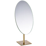 GURUN Large Oval Tabletop Vanity Mirror 7x12 Antique Brass Luxuries Makeup Mirror with Stand for Jeweller's M2017 Mothers Day Mirro Gifts for Women Mom