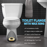 MENNTY Toilet Flange with Wax Ring Kit for 3 or 4 Inch Pipes