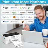 Shipping Label Printer, Thermal 4x6 Label Printer, 300 DPI, Bluetooth & USB, Compatible with iOS, Android