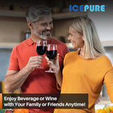 ICEPURE Wine and Beverage Refrigerator 24 Inch, Dual Zone Wine and Beverage Cooler with Glass Door