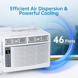 Smart 6000 BTU Window Air Conditioner with WiFi, Window AC Unit with Remote & App Control, Timer Function & Easy Install Kit, for Rooms Up to 350 Square Feet, 115V/60Hz, White