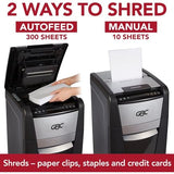 GBC Paper Shredder, Auto Feed+, 300 Sheet Capacity, Super Cross-Cut, Office Shredder