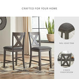 Signature Design by Ashley Caitbrook Casual Counter Height Dining Table and Upholstered Bar