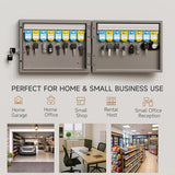 WeHere 16 Key Lock Box - Wall Mounted Key Cabinet with 3-Digit Combination Lock & Backup Key