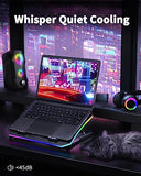 KeiBn Upgraded Gaming Laptop Cooler Pad with 9 Quiet RGB Fans