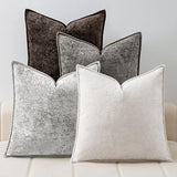 a moment Throw Pillow Covers 22X22 Inch 4 Packs,Soft Velvet Decorative Pillow Cases with 3D Ice Flower,Texture Modern Accent Cushion Covers for Sofa Couch Home Decor Urban Stone