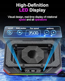 PRO Gaming Laptop Cooling Pad, RGB Laptop Cooler Stand with Powerful Turbofan (3500 RPM), Height Adjustable Laptop Fan Cooling Pad