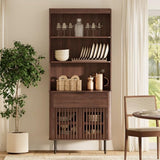 WAMPAT 72.8" Tall 7 Tiers Bookshelf with Doors & Drawer for Home Office