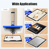 Heat Press Machine, Magnetic Semi-Automatic Hot Press Machine T Shirts Heat Transfer Machine with Clamshell Pull Out Lower Platenfor for T-Shirts