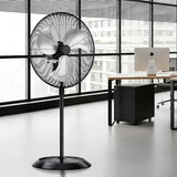AKIRES 30” Outdoor Pedestal With Energy-Saving Motor,9600 CFM High-Velocity Industrial Stand Fan, 120° Oscillating Heavy Duty Metal Floor Fan for Shop, Warehouse, Workshop, Gym, Garage Silver