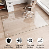 FlyEcho Glass Chair Mat 60" x 80" Tempered Glass Office Chair Mat