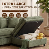 146.4'' Modular Sectional Couch Sofa with 2 Storage Ottoman