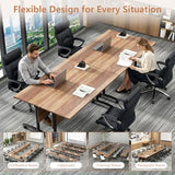 47.2in Folding Conference Table, Modular Meeting Table with Wheels