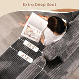 Modular Sectional Sofa No Assembly,165X110 Inch Plush Corduroy Large U Shaped Floor Couch Set with Deep Seat Chaise