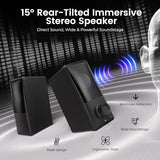 Computer Speakers with Bluetooth 5.4, 14W Bass Reflex Stereo PC Speakers with 15° Tilted Design