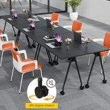IEDZBEQ Conference Room Table,Conference Table with Wheels,Foldable Meeting Tables for 2-16 Persons