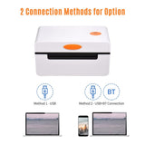 GRSJKRI Desktop Thermal Label Printer for 4x6 Shipping Package All in Maker 180mm/s Sticker Max.110mm Paper(USB BT)