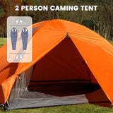 Camping Tent 2 Person Waterproof Portable Instant Tent with 1-Minute Setup Lightweight Tent for Beach Outdoor Travel Backyard Orange