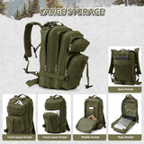 AUMENTAR Small Military Tactical Backpack, 30L Tactical Assault Bag for Men, Army Assault Rucksack GYM Hiking Backpack Bug Out Bag Amy Green