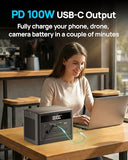 2026 Portable Power Station 600W, 576Wh LiFePO4 Battery Portable Charger, Solar Power Bank with AC Outlet 110V/1200W Surge, PD 100W USB-C Fast Charging for Camping, Home, Hurricane Emergency, RVs