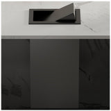 Built in Stainless Steel Trash Can with Lid Countertop Hidden Garbage Bin Integrated Waste Disposal for Kitchen Sleek Design with Black Lid Space Saving Solution