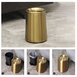 LEASYLIFE 8L/2.1GALbrass Garbage can with Swing lid，Brushed Nickel Gold Trash can,Matte Gold Trash can for Bathroom