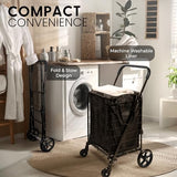 Rust‑Proof Steel Frame, 70 lb Capacity – Portable Grocery, Laundry & Travel Cart