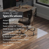 Vitrazza Glass Office Chair Mat 45x53, Chiaro, for Carpet & Hard Floors