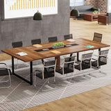 Tribesigns 8FT Conference Table, 94.49 L x 47.24 W x 29.53 H Inches Large Meeting Podcast Table for 10 People, Business Style Wooden Training Table