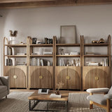 BELLEZE Book Shelf 72" Tall Arched Bookcase with Storage