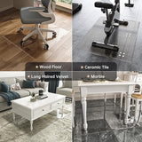 [Tempered Glass] 36“ x 36” Beveled Edge Glass Chair Mat with Polished Edge Clear Office Chair Mat