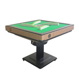 HUANGZHE Automatic American Mahjong Table (Including 152 Mahjong Tiles in Blue and Green), American Style, 42mm Size, Champagne Color, Easy to Install + 152 Numbered Mahjong Tiles（Easy to Install）