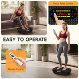 SEDOZIK Vibration Plate Exercise Machine, 450lb Capacity Whole Body Vibrating Plate for Lymphatic Drainage, Shaker Board Platform for Weight Loss with Resistance Bands Bluetooth 120 Speeds, Black
