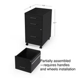 File Cabinet for Letter/Legal Files, 3-Drawer, Letter/Legal Compatible, Locking